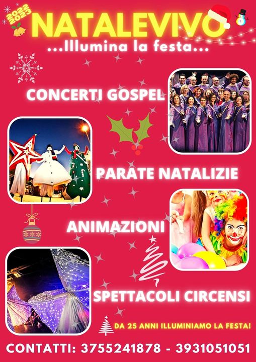 NATALEVIVO 2022/2023
 Illumina la tua festa, prenota uno dei nostri spettacoli: …