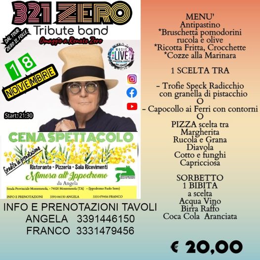 Ho pensato che potesse piacere al gruppo
𝟭𝟴 𝗡𝗢𝗩𝗘𝗠𝗕𝗥𝗘 
 🅒🅔🅝🅐 🅢🅟🅔🅣🅣🅐🅒🅞🅛🅞
 TRIBUTO …