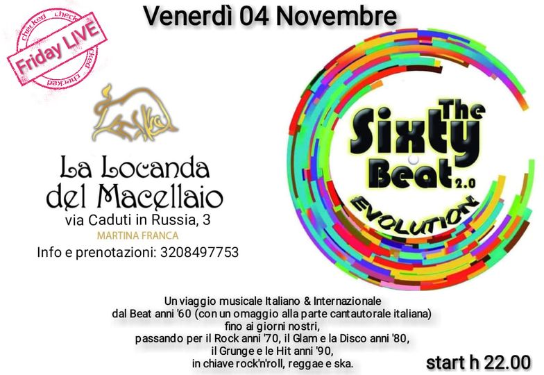 #fridaylive #music #food #drink #enjoy
VENERDÌ 04 NOVEMBRE start h 22.00—>
The…