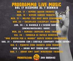 La programmazione più rock di tutto l’anno!  Ecco il Programma dei nostri Live …