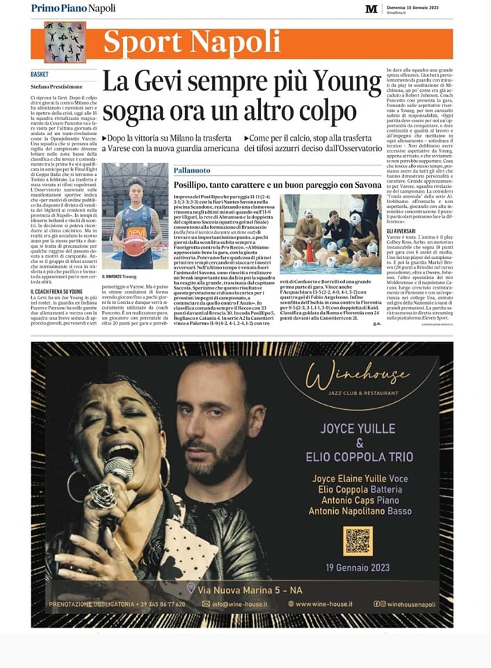 Giovedì a Napoli, presso il bellissimo Winehousenapoli con il mio trio insieme a…