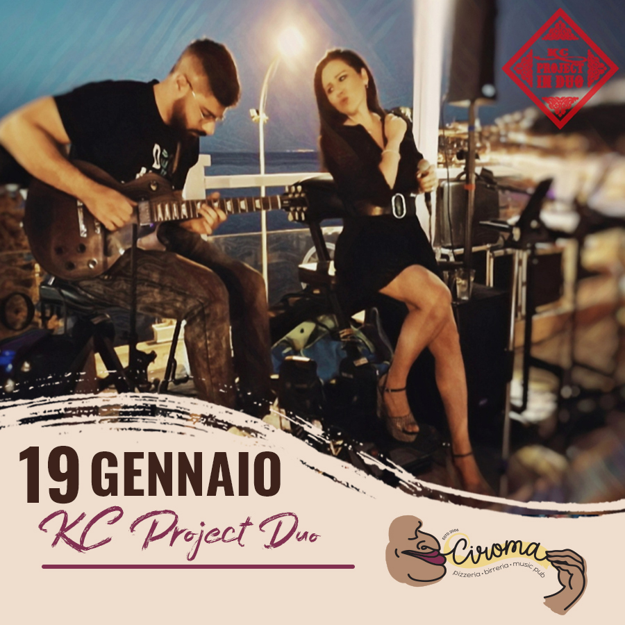 Stasera 19 𝐆𝐞𝐧𝐧𝐚𝐢𝐨 ore 21:30 – Katia Crocè – KC Project Duo Acustico
 𝐂𝐢𝐫𝐨𝐦𝐚 𝐁𝐞…
