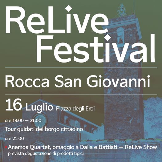 In Piazza degli Eroi — Rocca San Giovanni arriva 𝗥𝗲𝙇𝙞𝙫𝙚  ingresso gratuito

𝟭𝟲 𝗹…