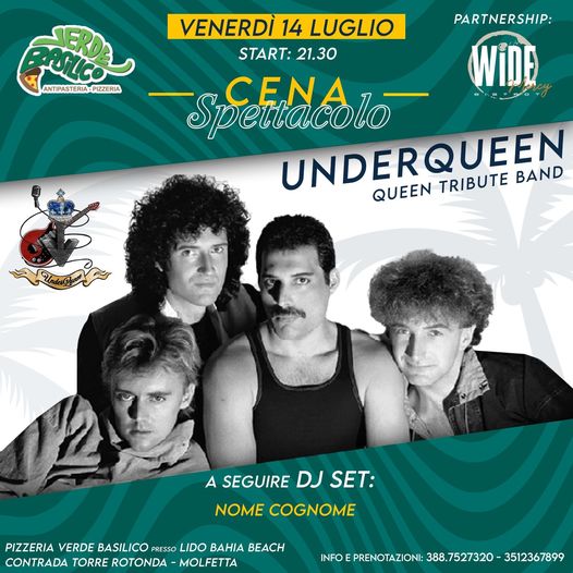 Venerdì 14 LUGLIO al BAHIA BEACH di MOLFETTA presso pizzeria VERDE BASILICO cant…