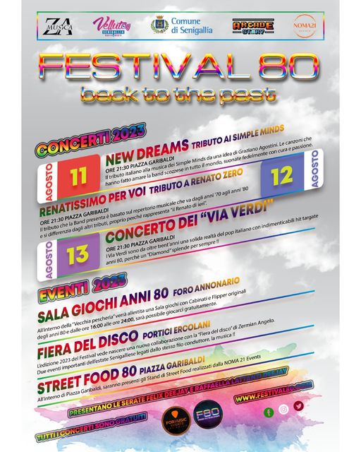 Questa è la locandina della seconda edizione del “Festival 80 – Back to the past…