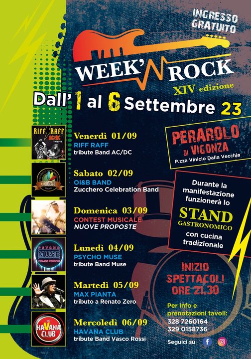 Week ‘N ROCK 2023 
 Psycho – MUSE Italian Tribute 
Ecco la programmazione per la…