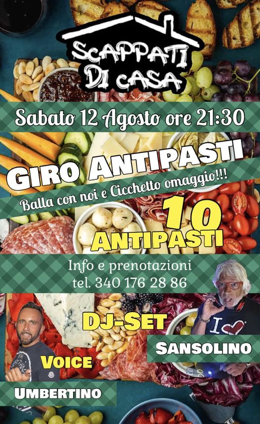 Questa sera vi aspettiamo!!!
 Scappati Di Casa