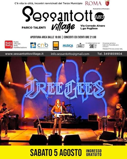 Sabato 5 agosto, dalle 21, sul nostro palco i Tree Gees…Celebreremo insieme i …