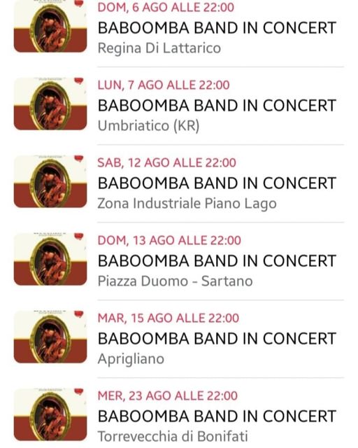 Questi i nostri prossimi appuntamenti