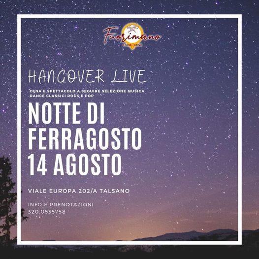 Serata Rock e Pop Internazionale per la Notte di Ferragosto! 

 Unisciti a noi …