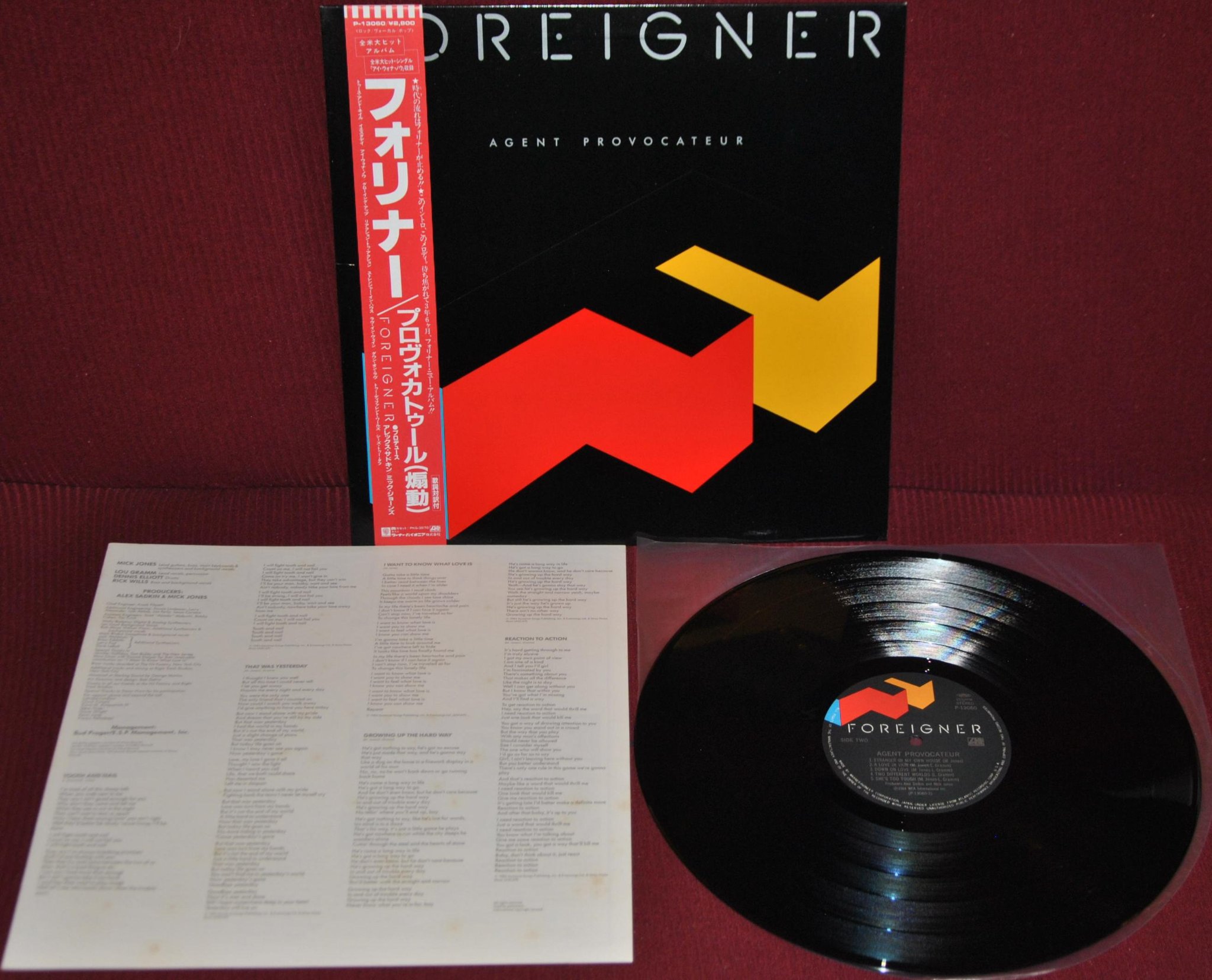 FOREIGNER – AGENT PROVOCATEUR – WB RECORDS P-13060 1985 – LP JAPAN OBI NM 1A EDI…