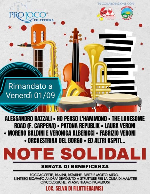 CONCERTO RINVIATO A VENERDì 1 Settembre
 Vi aspettiamo <3
CONCERTO RINVIATO A…