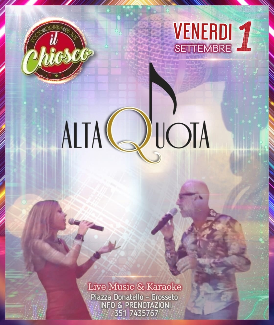 VAI CHE SI CANTAAAAA…….!!!
FINE SETTIMANA IN MUSICA E CALCIO:
***VENERDI 1 S…