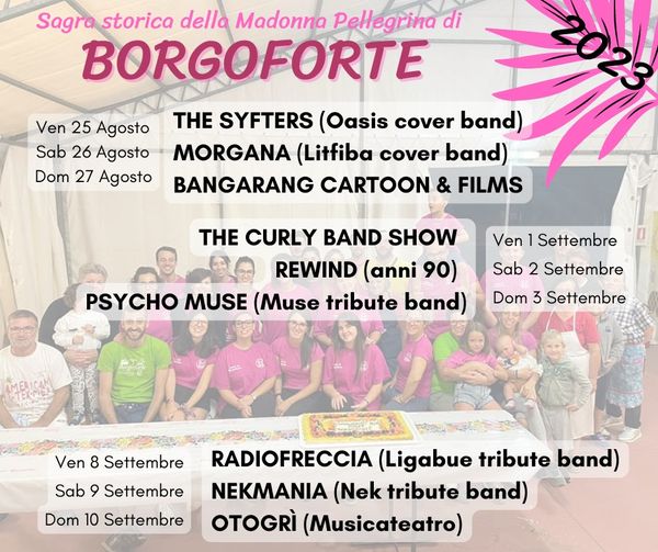a BORGOFORTE vi aspettano 3 weekend di musica e divertimentooltre ad un ricco st…