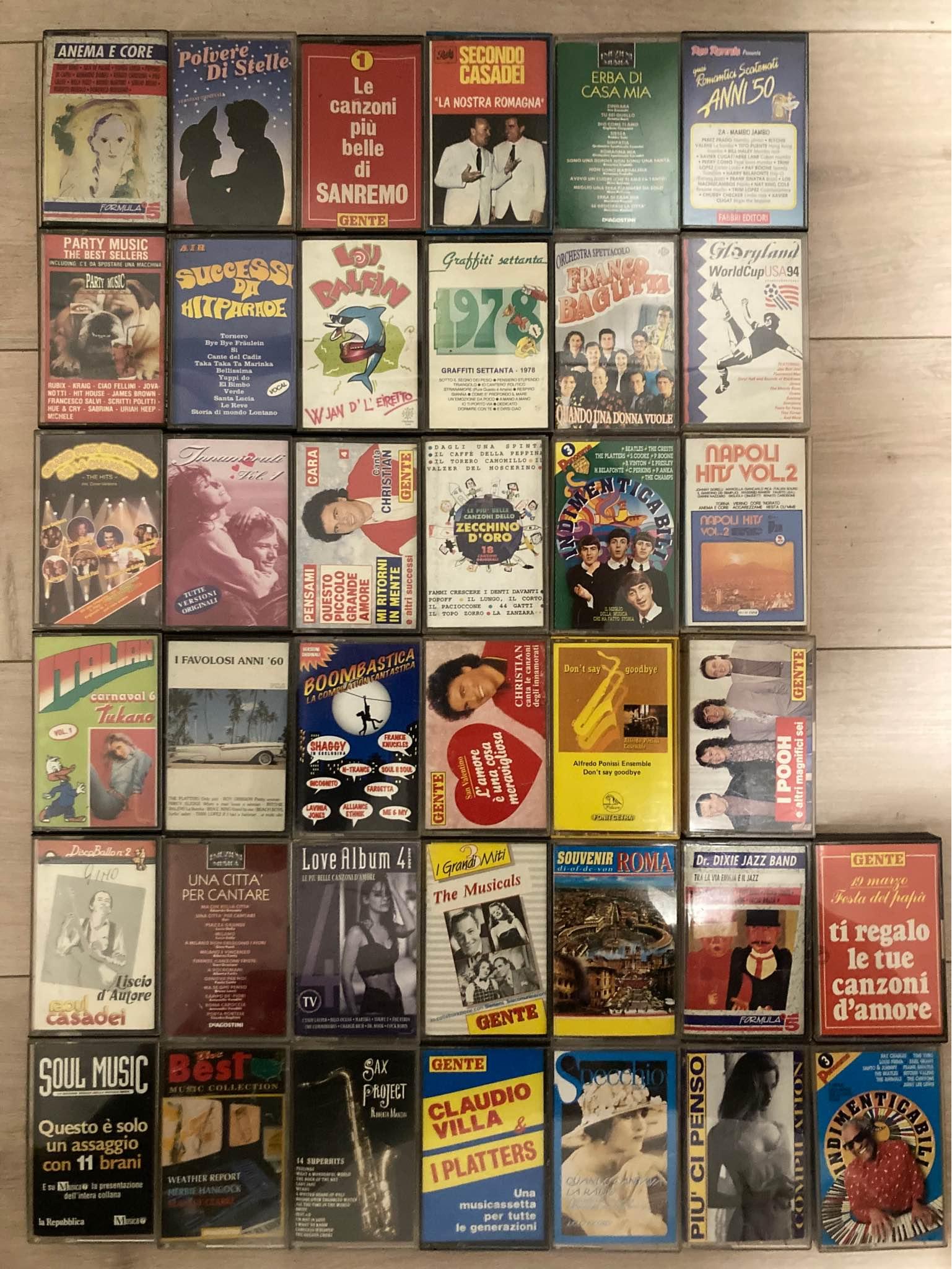 38 cassette di compilation varie. 20€ spedite!