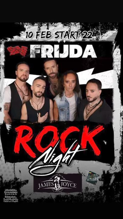 STASERA ore 22,00! Frijda Joyce Irish Pub – PizzeriaSABATO 10FEBBRAIO ORE 22,00 …