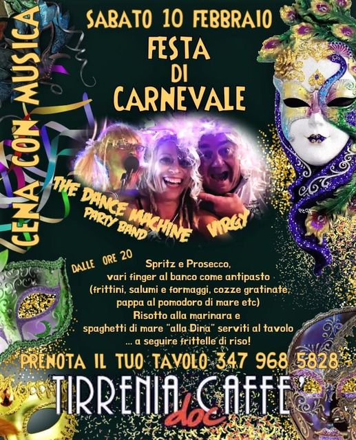Amici lontani e vicini la Festa di Carnevale è ormai alle porte al TIRRENIA DOC …