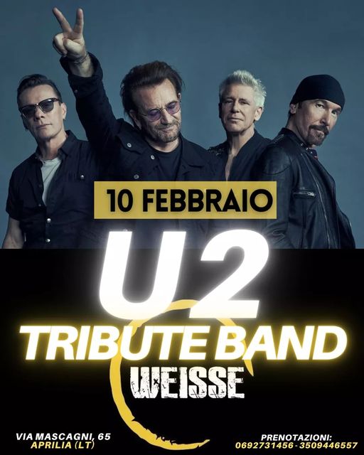 La musica degli U2 torna live al Weisse Pub di Aprilia (Latina), con gli UTOUR!
…