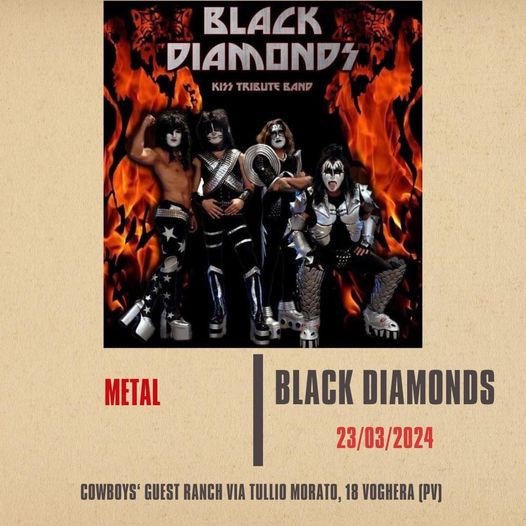 𝐒𝐚𝐛𝐚𝐭𝐨 𝟐𝟑 𝐌𝐚𝐫𝐳𝐨!!

Black Diamonds KIss tribute band

I “Black Diamonds“ – il tri…