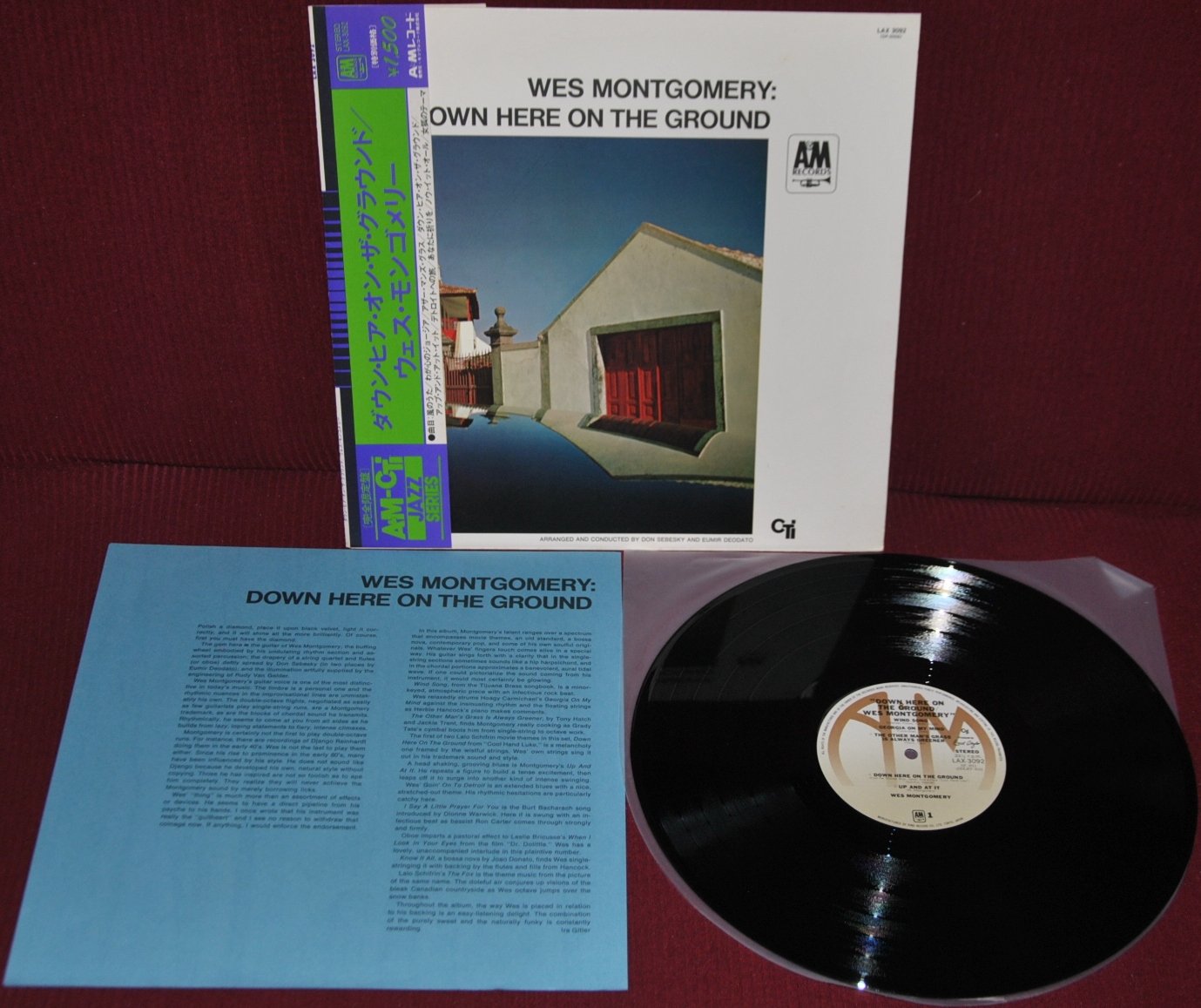 WES MONTGOMERY – DOWN HERE ON THE GROUNG – AM REC. LAX 3092 1976 – LP JAPAN OBI …