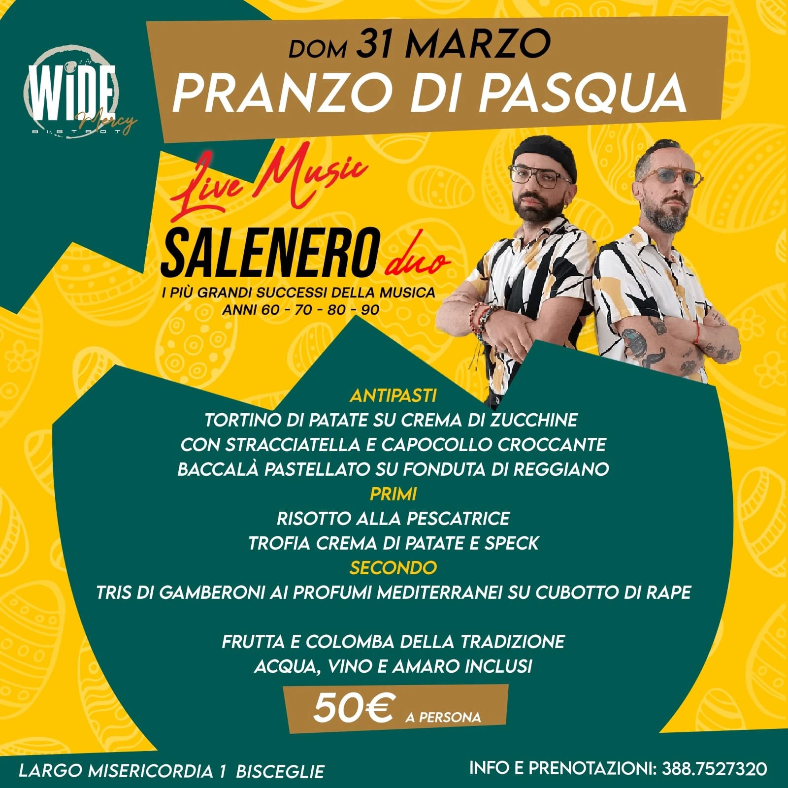 PASQUA E PASQUETTA al Wide Bistrot
 tra ottimo pranzo , bella musica e divertime…