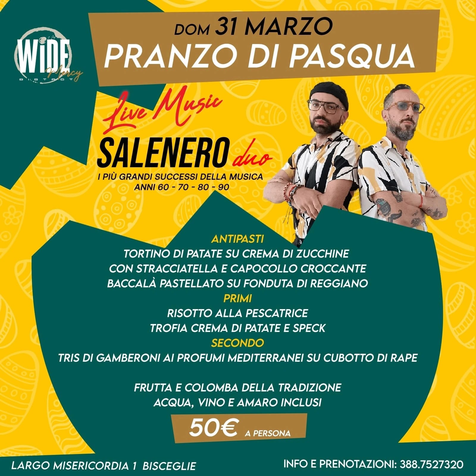 PASQUA E PASQUETTA al Wide Bistrot
 tra ottimo pranzo , bella musica e divertime…