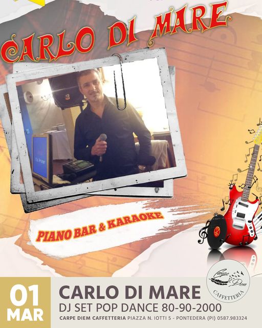 QUESTA SERA grande serata di musica e divertimento al #CarpeDiem! Dalle 20.00 a…