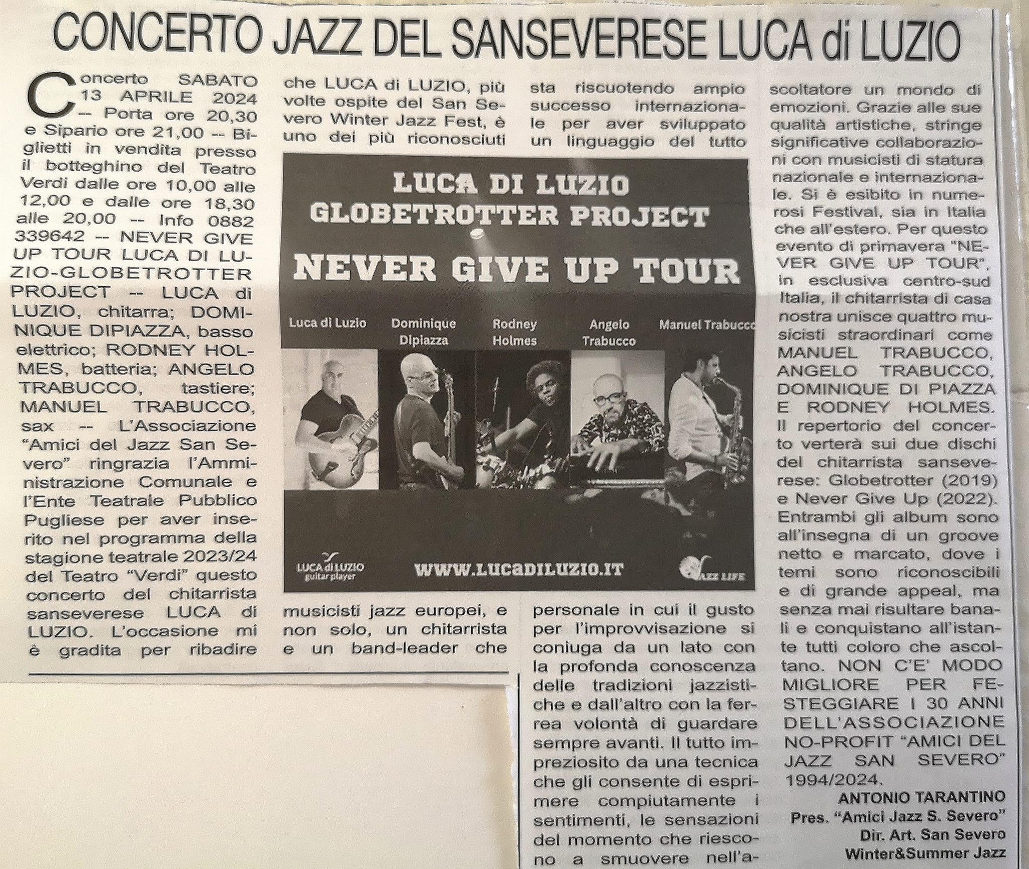 Dal periodico
La Gazzetta di San Severo :

Concerto jazz-latin-fusion del chitar…