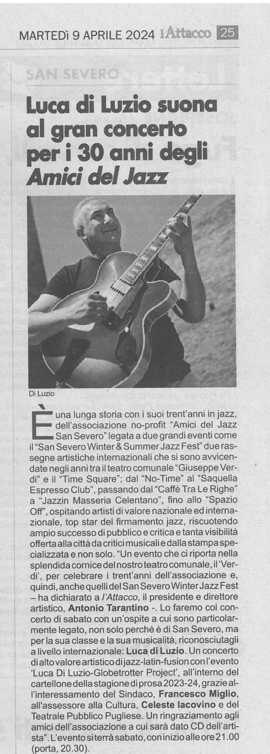 Dal quotidiano L’ATTACCO  di ieri, a firma di Beniamino Pascale, 
la lunga prese…