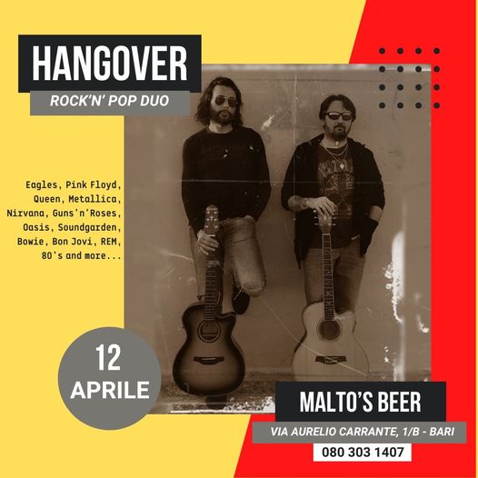 Venerdi 12 Aprile torniamo a grande richiesta al Malto’s Beer di Bari 
 Prenotaz…