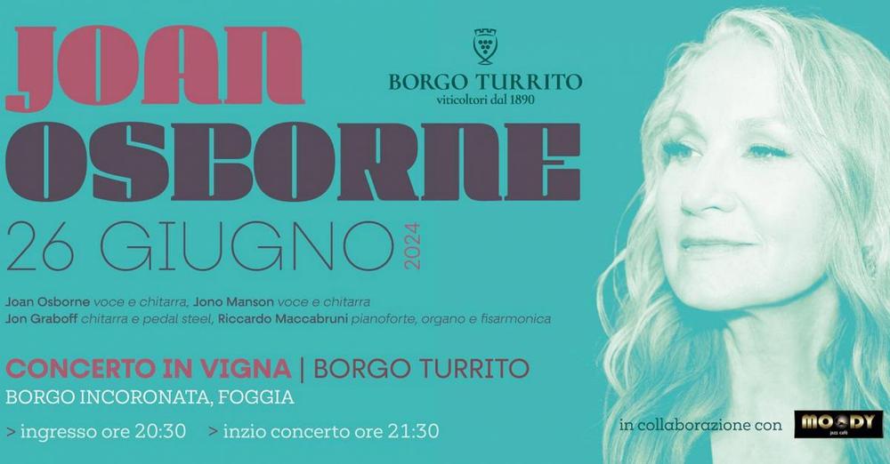 Il 26 giugno il “concerto in vigna” di Joan Osborne