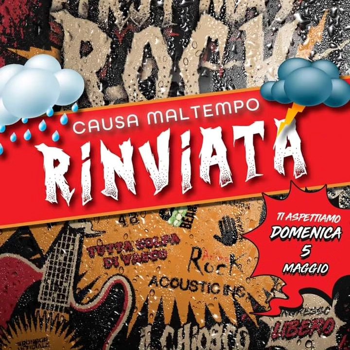 CHIOSCO PEOPLE TUTTO SPOSTATO AL 5 MAGGIO
IL METEO NON CI HA AIUTATI….
VI ASPE…