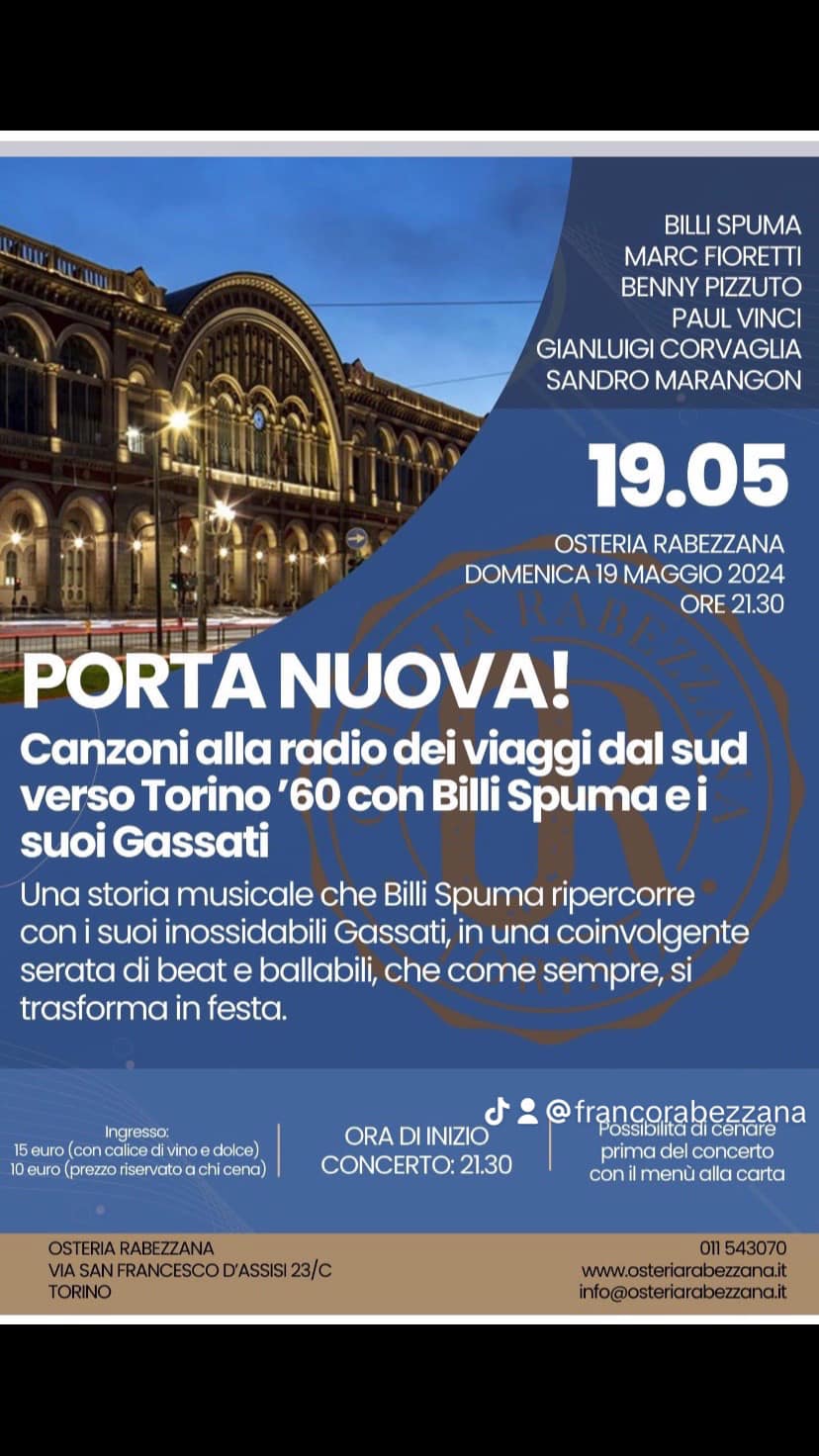 Domenica 19 maggio, ore 21.30 L’Osteria Rabezzana si trasforma in una vera e pro…