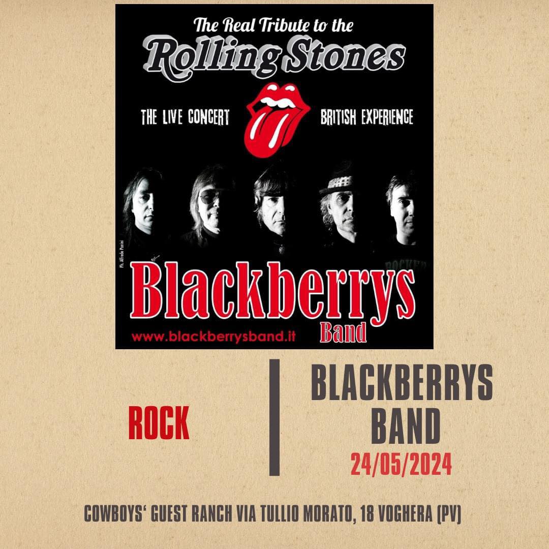 𝐕𝐞𝐧𝐞𝐫𝐝ì 𝟐𝟒 𝐌𝐚𝐠𝐠𝐢𝐨!!

Blackberrys Band Rolling Stones Tribute

I Blackberrys, oma…