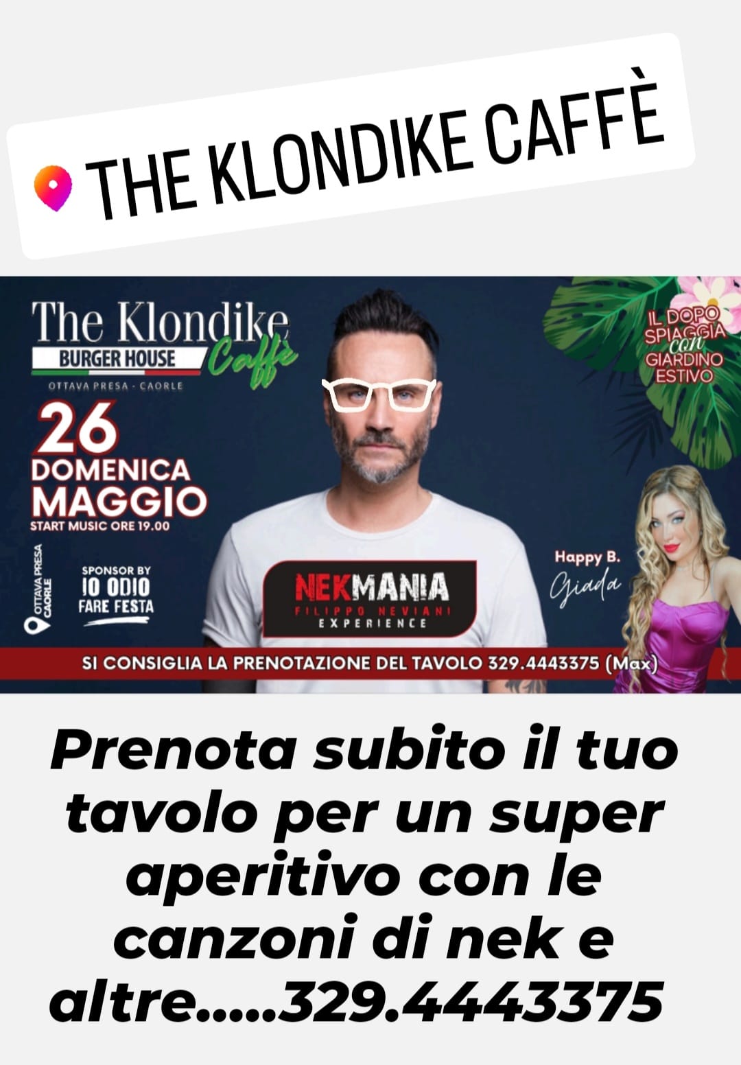 Nekmania Cover Band 
 Al The Klondike Caffè 
 Si FESTEGGIA.UN ALTRA PRIMAVERA PE…