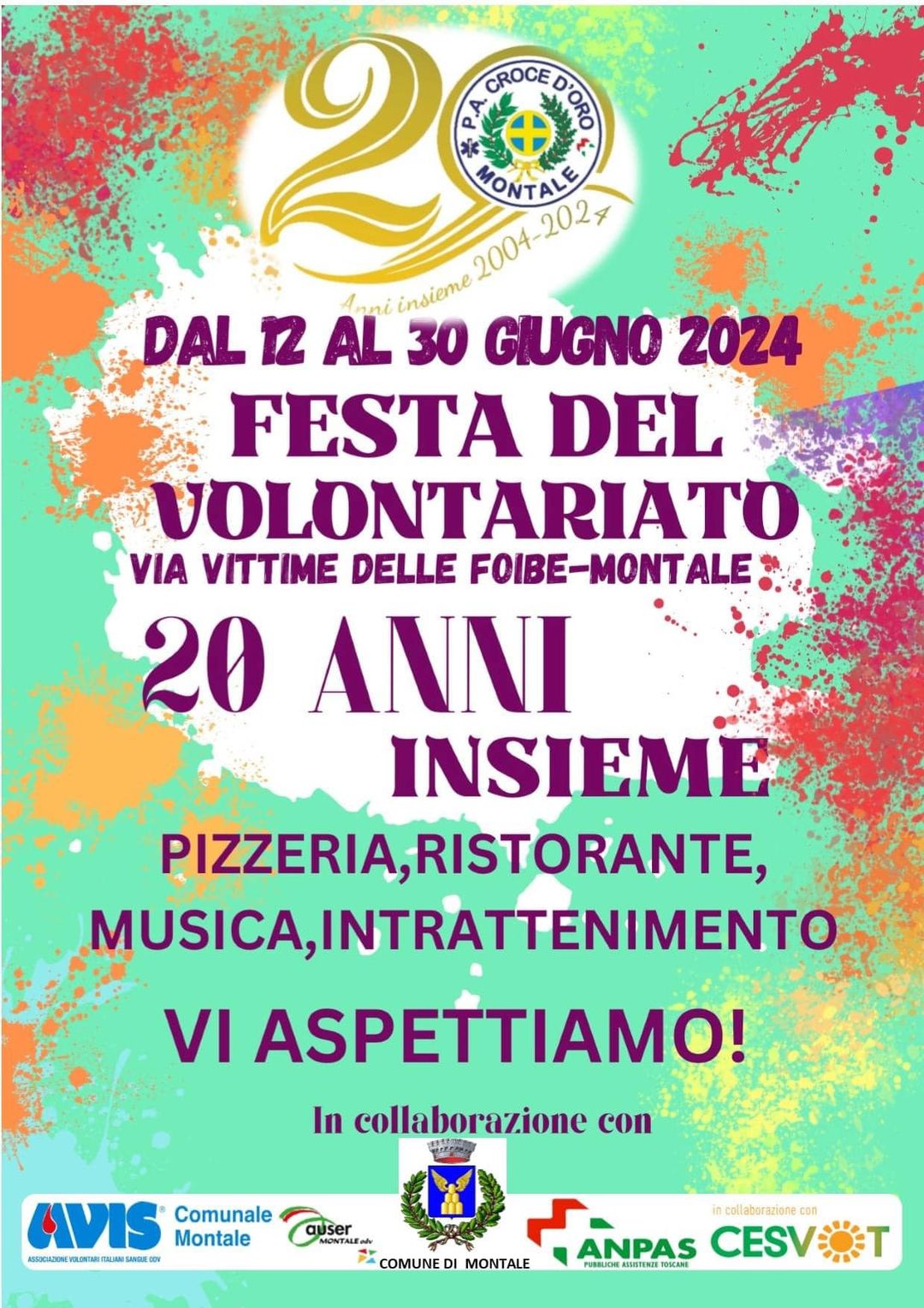 Venerdì 21 giugno saremo ospiti dell’edizione numero 20 della FESTA DEL VOLONTAR…