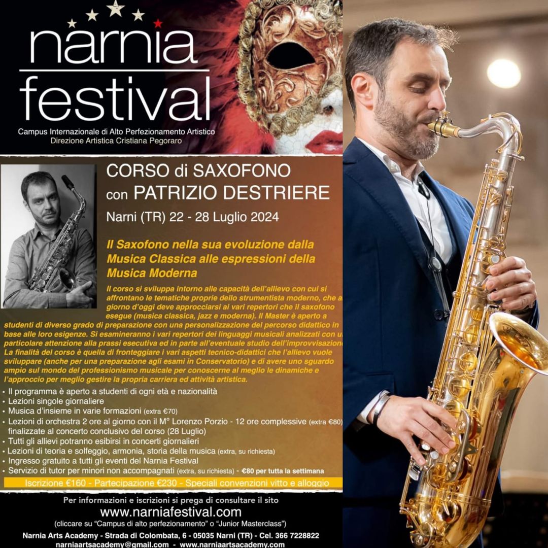 Narnia Festival 22-28 luglio
Anche quest’anno dal 22 al 28 luglio sarò nel belli…