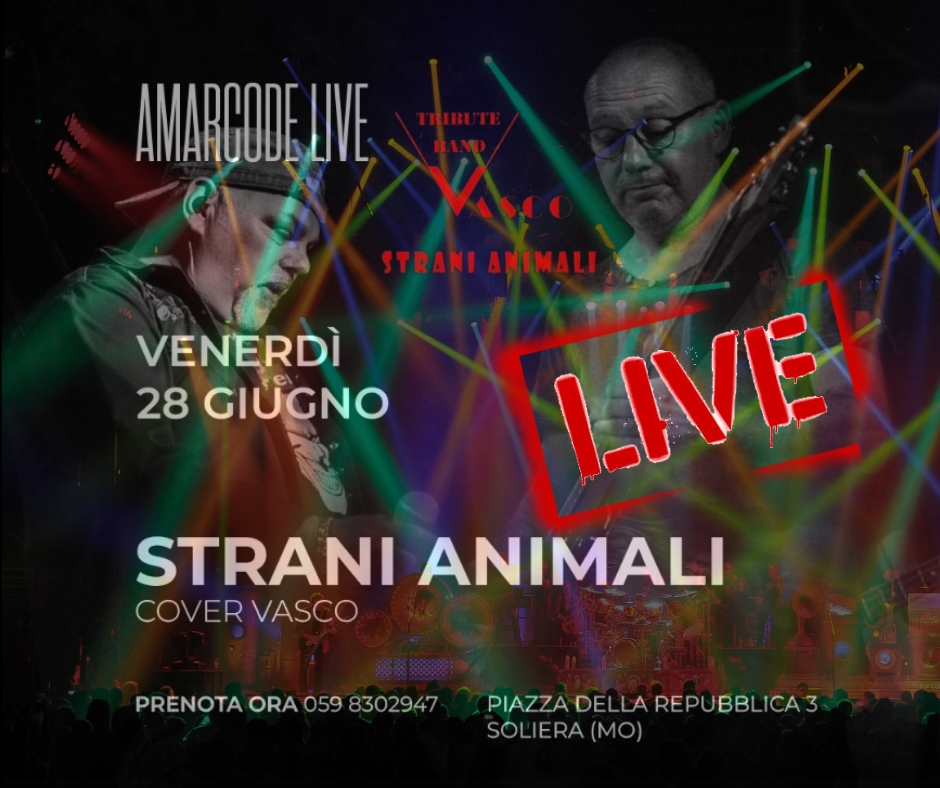 Un altro appuntamento da non perdere con gli StraniAnimali Vasco tribute band Ve…