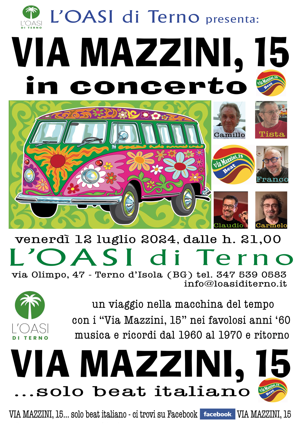 Vi aspettiamo VENERDI 12 LUGLIO c/o’L’Oasi di Terno per una  UNA SERATA FAVOLOSA…