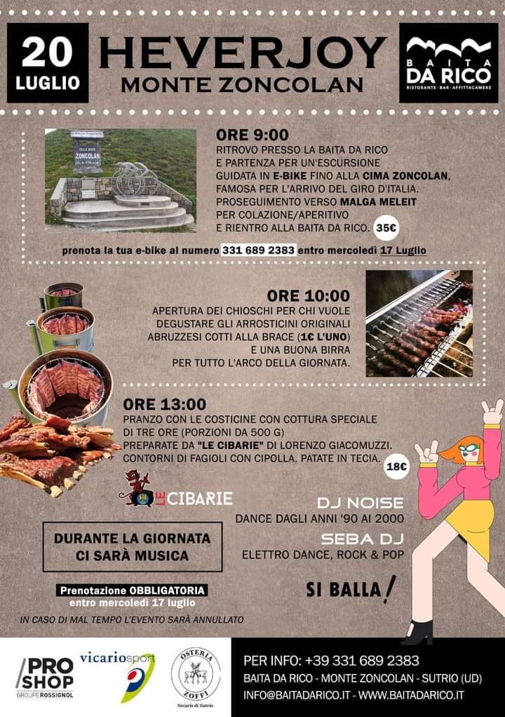 Tanta musica sullo Zoncolan,  sabato 20/07/2024 … mattina e pomeriggio!!!