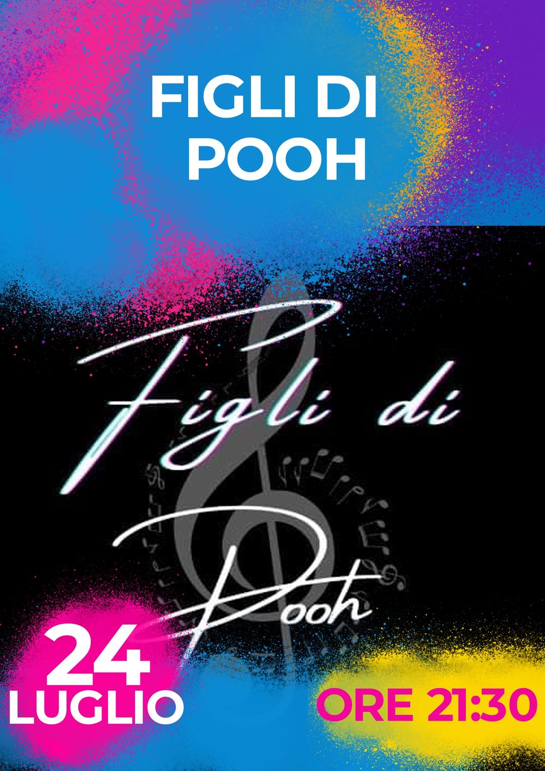 24 LUGLIO 2024 ore 21:30
I Figli di Pooh vi stupiranno  e vi faranno cantare  a …
