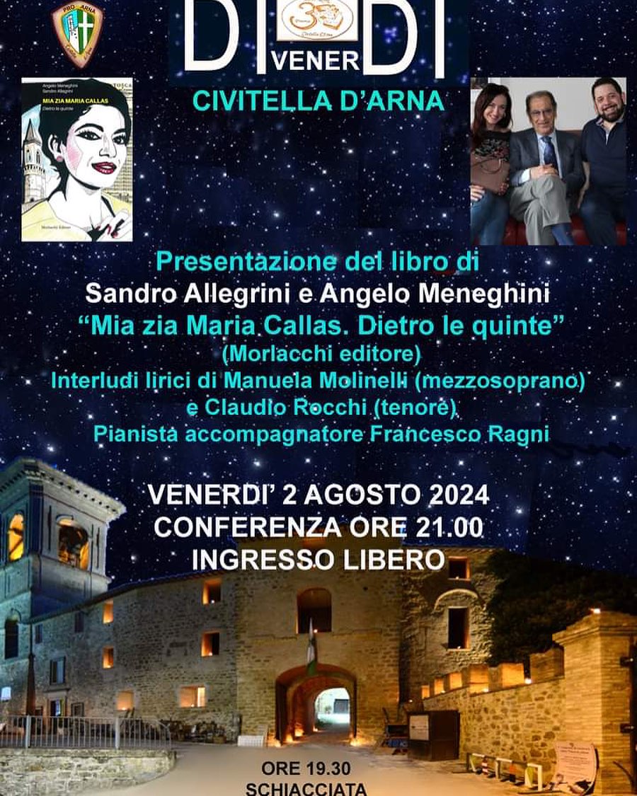 Vi aspetto a Civitella D’Arna venerdì 2 Agosto! NON MANCATE! #mariacallas #calla…