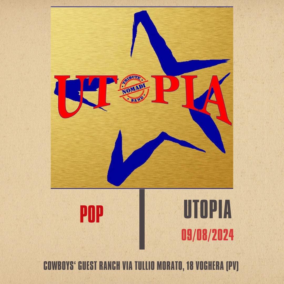 𝐕𝐞𝐧𝐞𝐫𝐝ì 𝟗 𝐀𝐠𝐨𝐬𝐭𝐨!!!!    𝐈𝐧 𝐄𝐬𝐭𝐞𝐫𝐧𝐨!!

𝐔𝐭𝐨𝐩𝐢𝐚 𝐍𝐨𝐦𝐚𝐝𝐢 𝐓𝐫𝐢𝐛𝐮𝐭𝐞 𝐛𝐚𝐧𝐝

Gli UTOPIA ban…