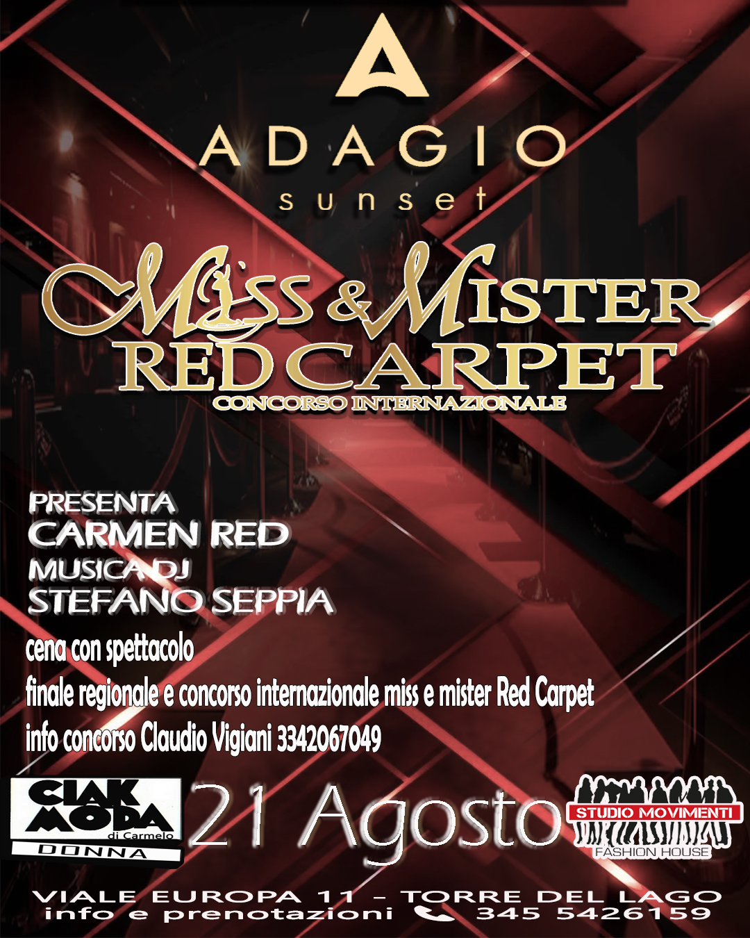 ADAGIO VI DA IL BENVENUTO PER UNA SERATA IN “RED”.
SABATO 21 NON DOVRAI MANCARE!…