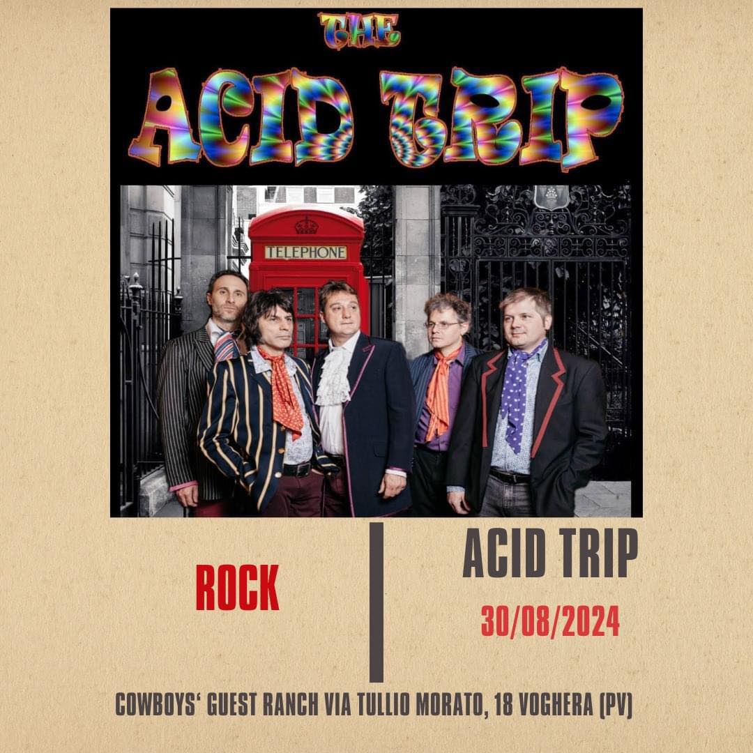 𝐕𝐞𝐧𝐞𝐫𝐝ì 𝟑𝟎 𝐀𝐠𝐨𝐬𝐭𝐨!!   𝐈𝐧 𝐄𝐬𝐭𝐞𝐫𝐧𝐨!!

Acid Trip 

Uno spettacolo musicale, un viag…