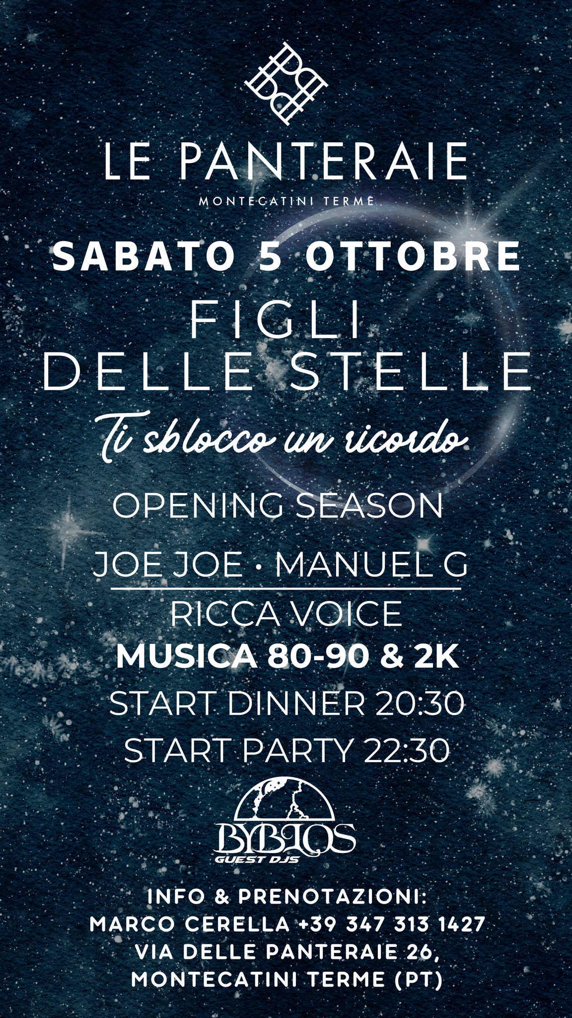 Info e prenotazioni: Marco 347 313 1427
Sabato 5 Ottobre ”LE PANTERAIE” Montec…