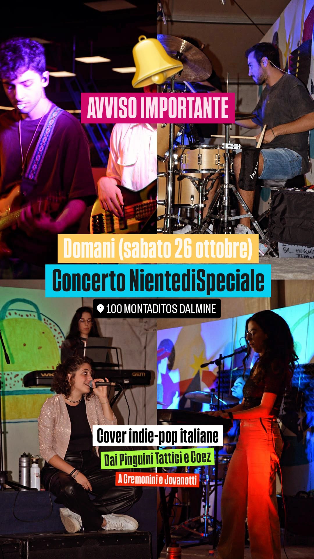 DOMANI SERA, CONCERTINO?
ASPETTA, TI SPIEGO MEGLIO…
Domani, sabato 26 ottobre,…