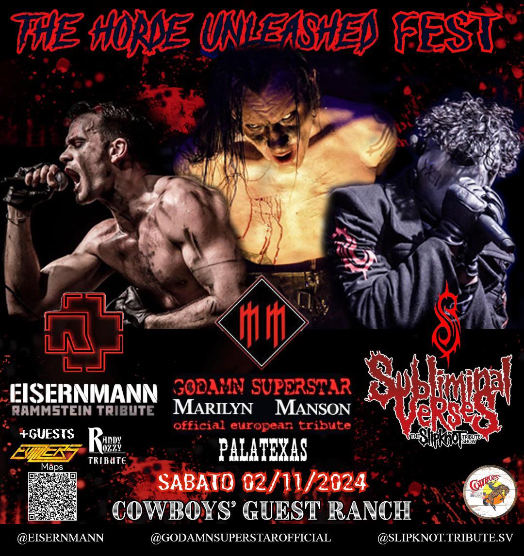 𝐒𝐀𝐁𝐀𝐓𝐎 𝟐 𝐍𝐎𝐕𝐄𝐌𝐁𝐑𝐄 !!!

𝐓𝐇𝐄 𝐇𝐎𝐑𝐃𝐄 𝐔𝐍𝐋𝐄𝐀𝐒𝐇𝐄𝐃 𝐅𝐄𝐒𝐓

Preparati a un’esperienza esplo…