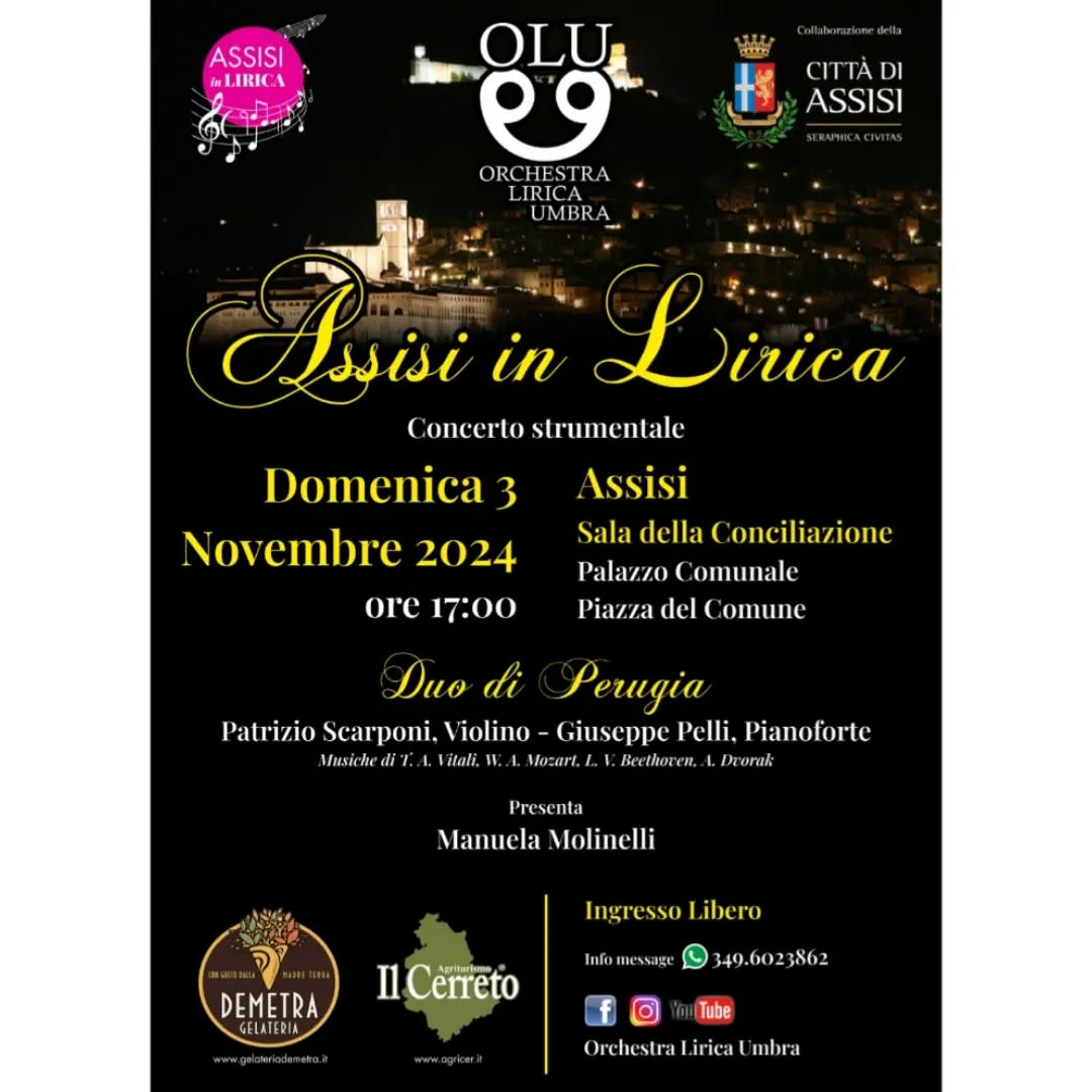 Assisi in Lirica,  primo concerto della Rassegna Musicale con il
 Duo di Perugia…