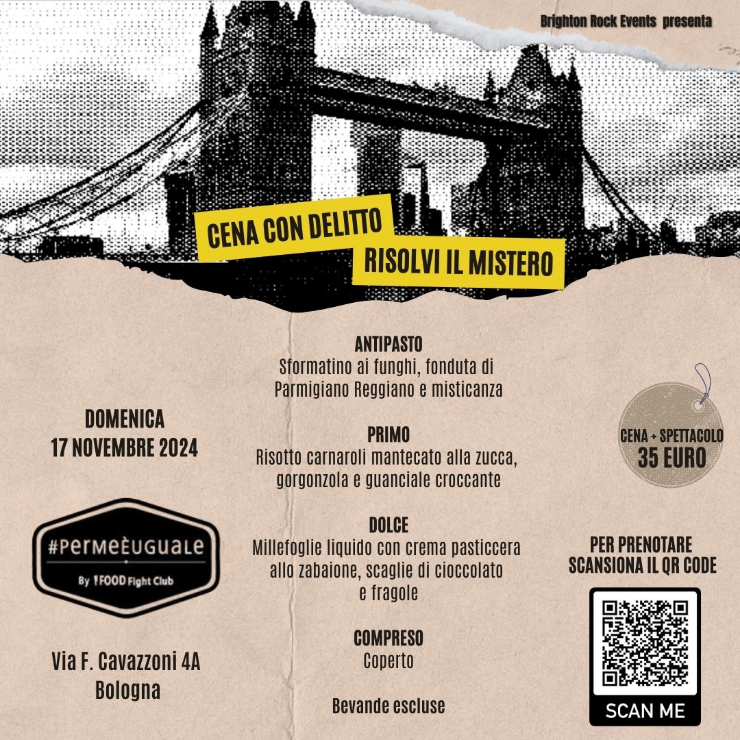 Domenica 17 Novembre 2024, ore 20.00

RISTORANTE [#PERMEÈUGUALE](C3%A8uguale?__e…